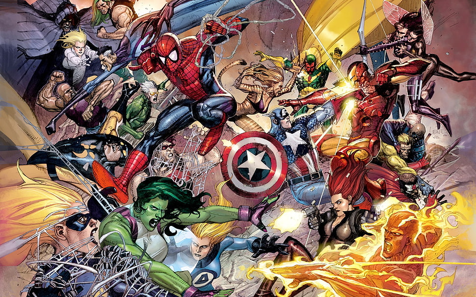 Marvel characters artwork, Marvel Comics HD wallpaper