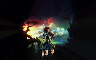 Erza Scarlet, anime, Fairy Tail, Scarlet Erza HD wallpaper