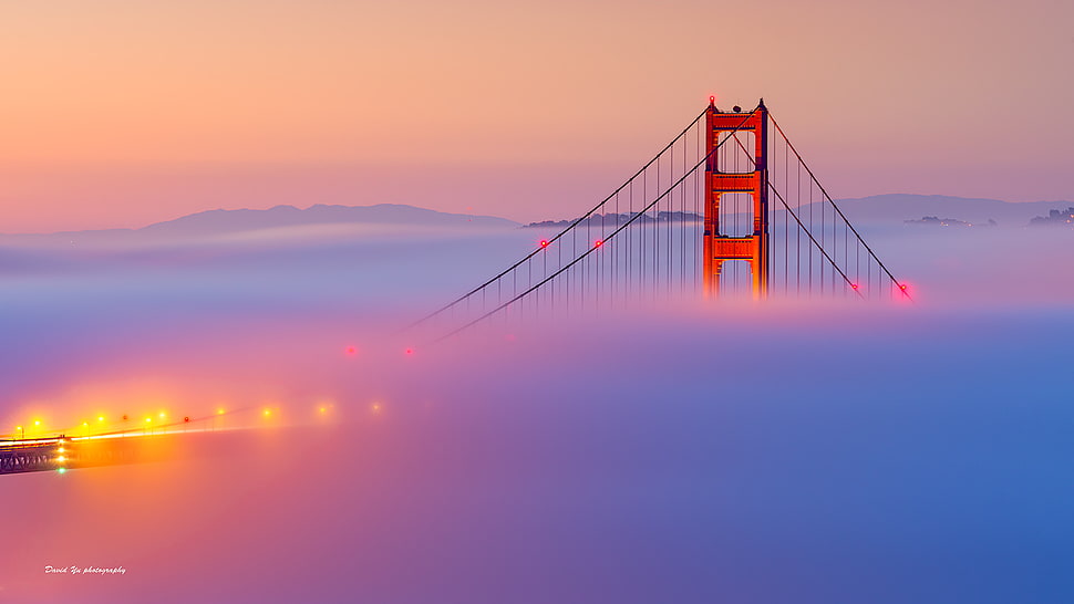 San Francisco Golden Gate Bridge with fog HD wallpaper