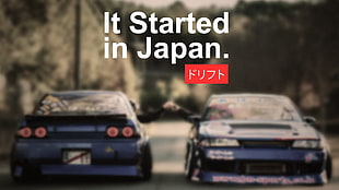 blue vehicle, car, Japan, drift, Drifting