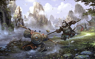 panda holding sphere illustration, World of Warcraft: Mists of Pandaria, World of Warcraft, video games