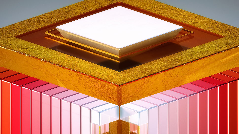 square optical illusion on brown ceiling HD wallpaper