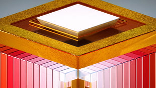 square optical illusion on brown ceiling