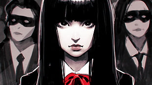 Nakahara Sunako, fan art, Ilya Kuvshinov, black hair, Kill Bill HD wallpaper