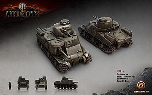 black and gray car part, World of Tanks, tank, wargaming, M3 Lee