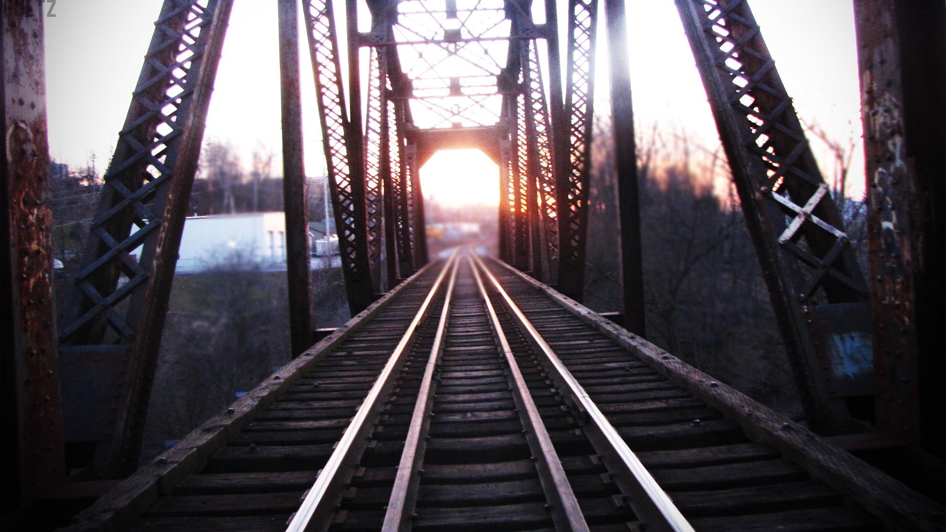 brown bridge, railway