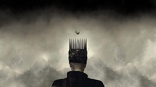 man wearing crown illustration, abstract HD wallpaper
