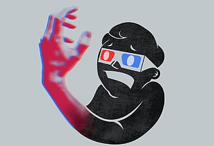 white, red, and blue sunglasses illustration, Fallout, Vault Boy