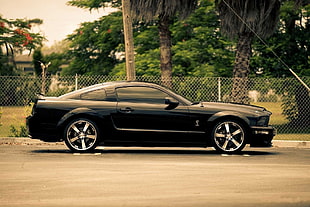 black and gray convertible coupe, Shelby GT, black cars, car, vehicle