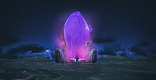 purple crystal PC game digital wallpaper, League of Legends, music, digital art