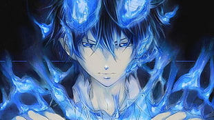 black hair man anime character, Okumura Rin, Blue Exorcist, anime HD wallpaper