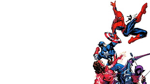 Marvel Superheroes, comics, Captain America, Spider-Man, Hawkeye HD wallpaper