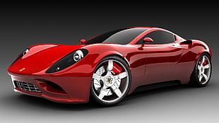 red and black car bed frame, car, red cars, Ferrari, vehicle