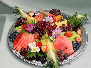 variety of slice fruits on tray HD wallpaper