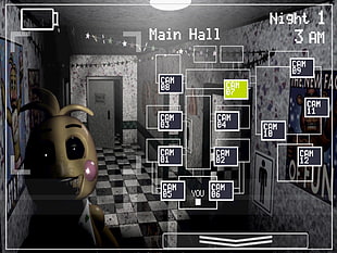 main hall game screenshot, Five Nights at Freddy's, video games, animals, stuffed animal