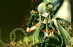 green haired female anime character, Code Geass, C.C. HD wallpaper