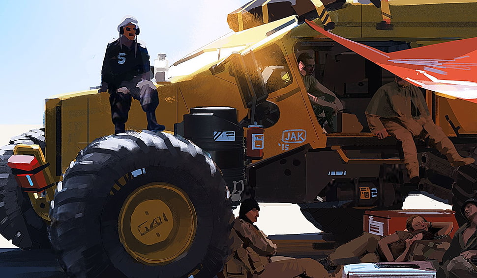 black and yellow RC car, tractors, lunch, work, machine HD wallpaper