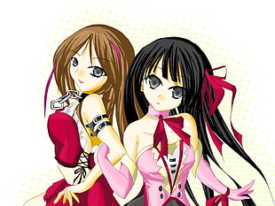 two female anime character HD wallpaper