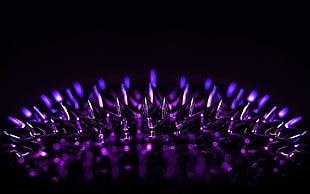 purple spiky accessory, abstract, minimalism, Ferro fluid HD wallpaper
