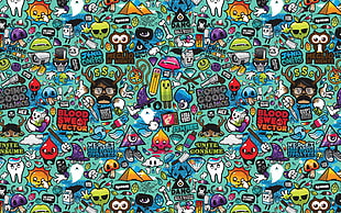 assorted stickers HD wallpaper