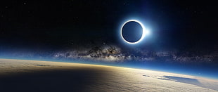 solar eclipse, space art, planet, digital art, space