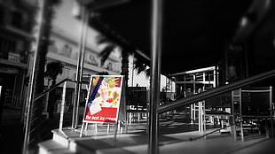 selective color photography of signage