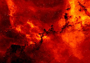 red fire wallpaper, space, galaxy HD wallpaper
