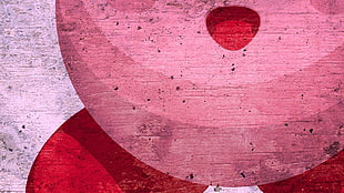 closeup photo of red, gray, and white abstract painting