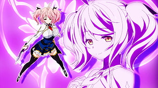 female anime character with pink hair, Philuffy Aingram, Saijaku Muhai no Bahamut, anime