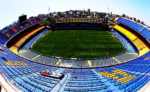 green and blue stadium, La Bombonera, Boca Juniors HD wallpaper