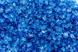 pile of blue gemstone pebble HD wallpaper