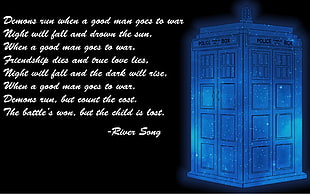 Demons run when a good text, blue, Doctor Who, space