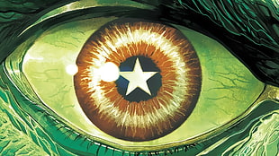 green eye monster illustration, comics, Hulk
