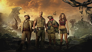 Jumanji movie poster, Jumanji: Welcome to the Jungle, Jack Black, Dwayne Johnson HD wallpaper
