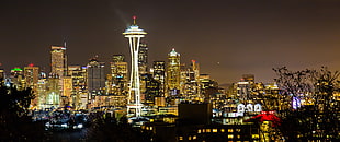 top view photo of space needle, seattle HD wallpaper