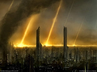 Armageddon wallpaper, apocalyptic, futuristic city, EVE Online, Eve Online: Exodus