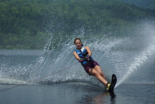 woman riding on wake board