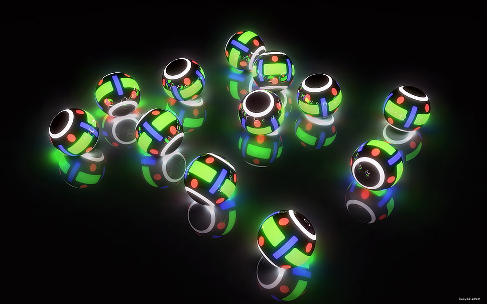 lighted ball lot HD wallpaper