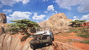 black and gray Jeep Wrangler SUV, Uncharted 4: A Thief's End, uncharted , PlayStation 4