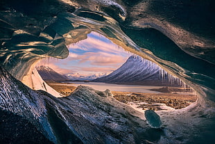 cave interior, icicle, cave, island, Canada