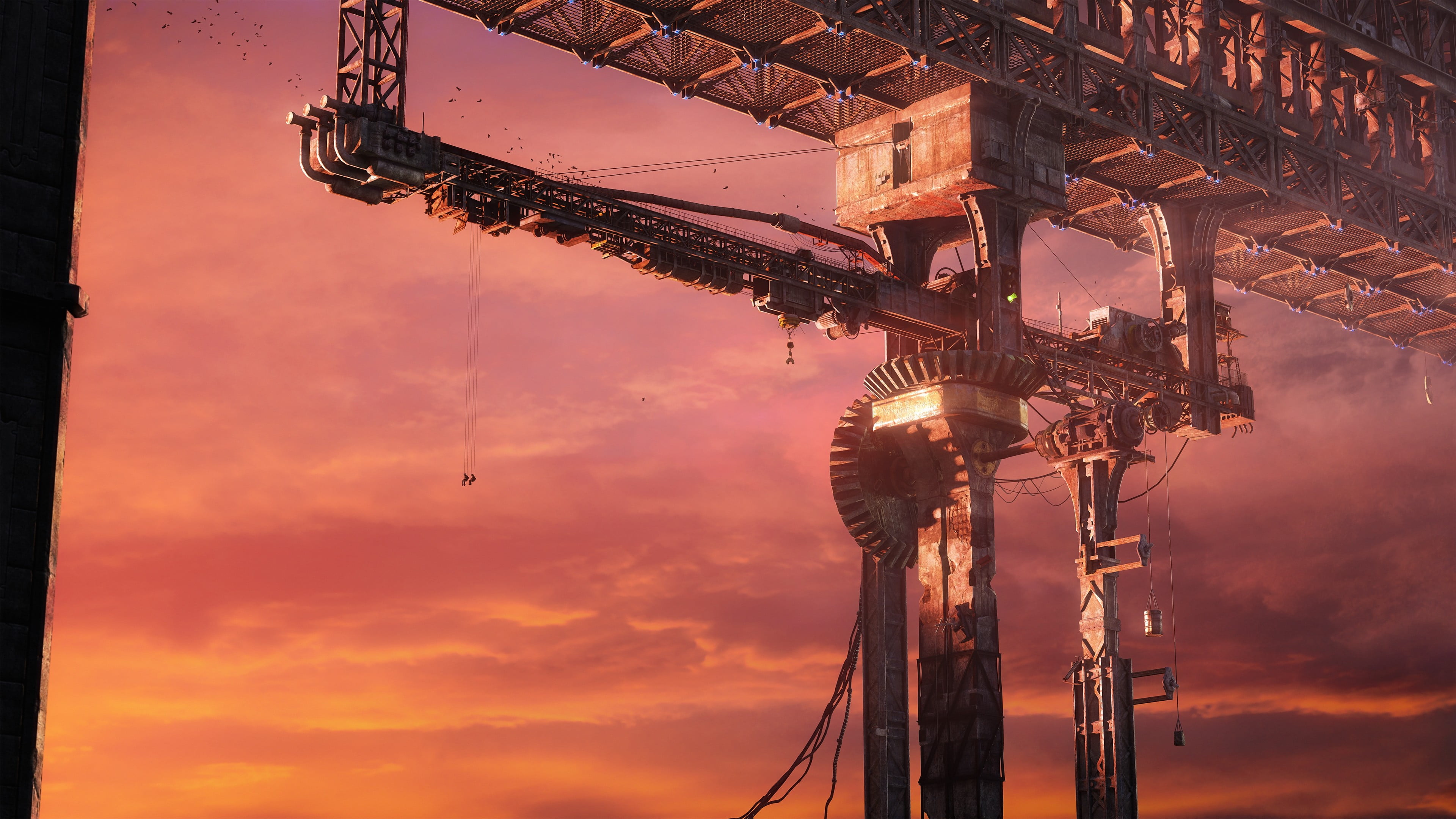 oil rig, digital art, bridge