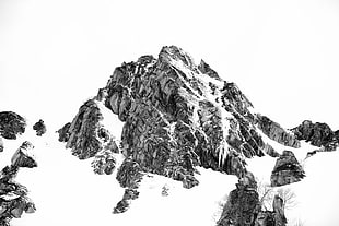 gray rock formation digital wallpaper, mountains, snow, nature, landscape
