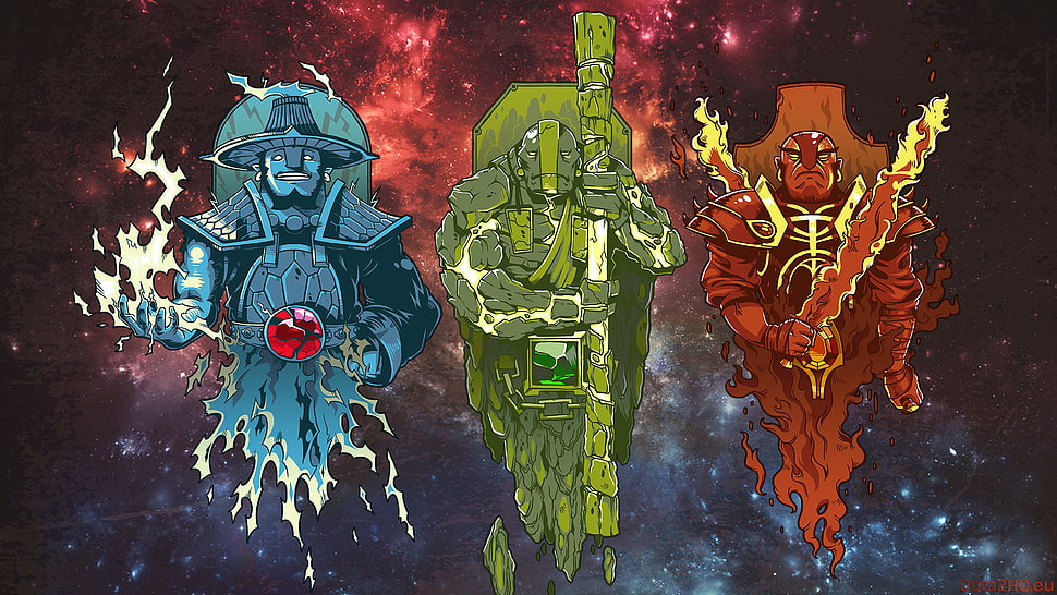 three assorted cartoon c haracters HD wallpaper