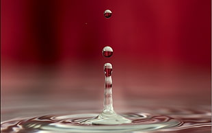 selective focus of water droplet