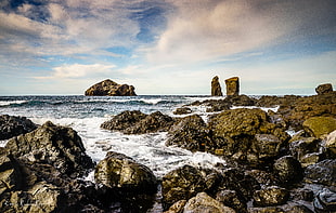 rocks near sea at daytime, açores