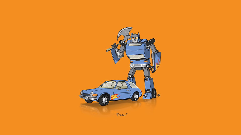 blue and gray RC helicopter, car, Transformers, minimalism HD wallpaper