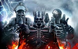 three skeleton knights graphic wallpaper