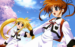 brown and yellow haired female anime characters