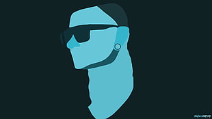 man with black sunglasses illustration, Skrillex, minimalism, illustration, face HD wallpaper