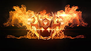 helmet with fire illustration, Riot Games, League of Legends, Shyvana